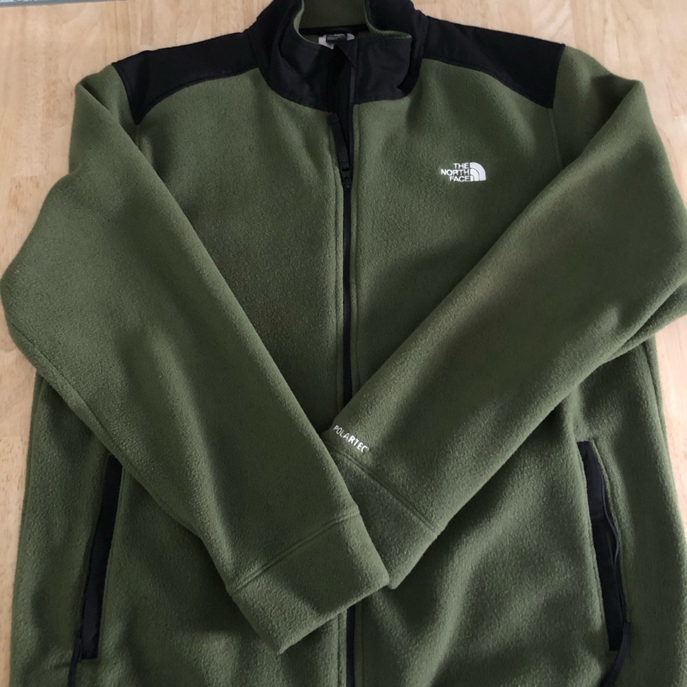 The North Face Olive and Black Fleece Jacket